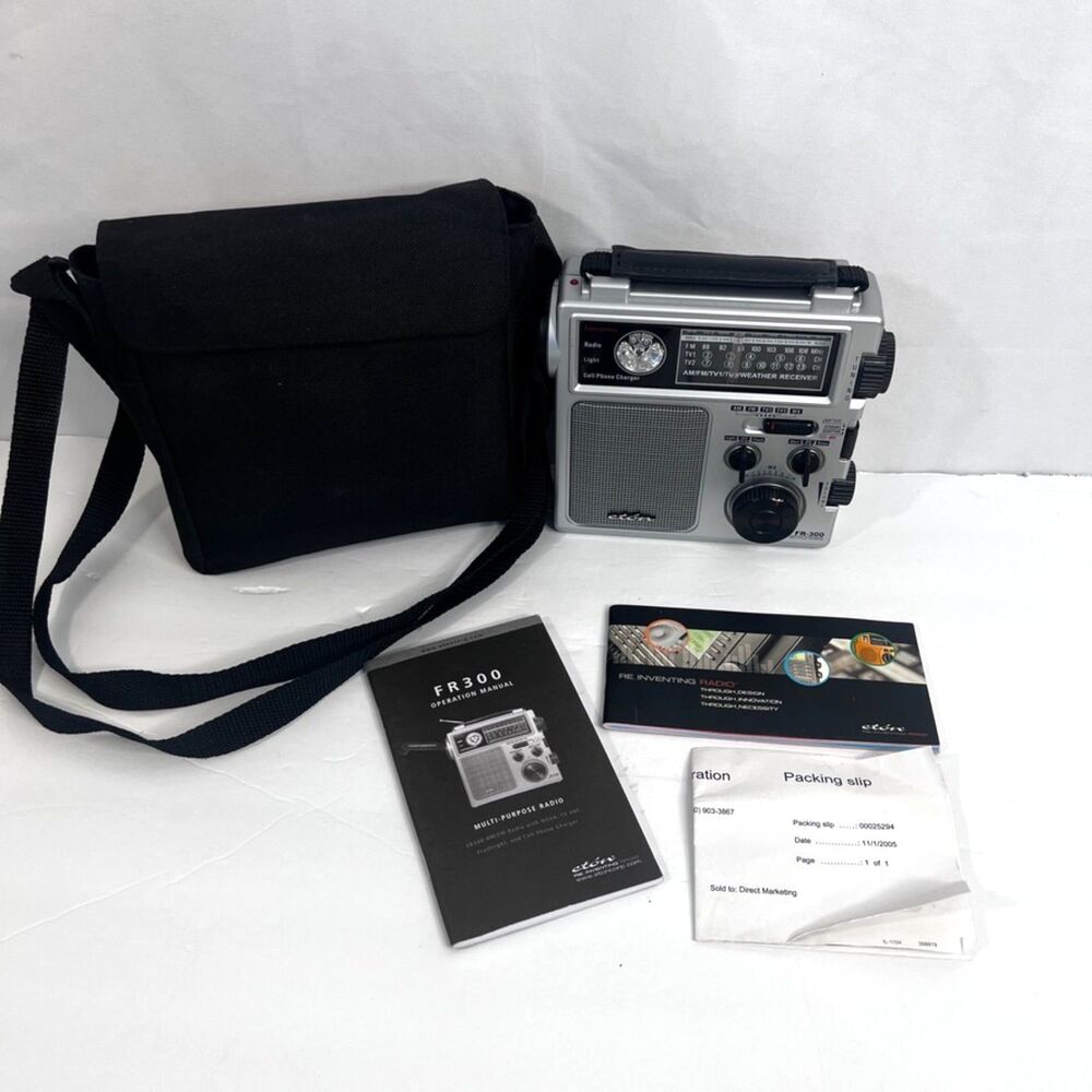 HandCrank ETON FR300 Multi-Purpose AM/FM/TV-VHF Radio NOAA Weather Emergency